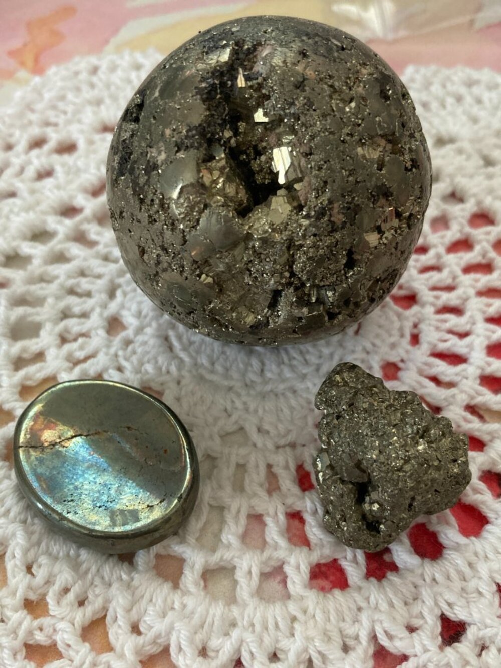 Pyrite Crystal Rock Collection - Sphere, Nugget, Worry Stone